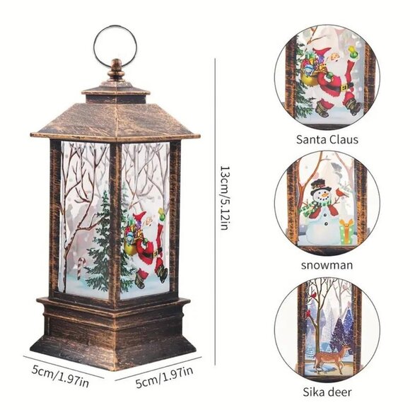 Whimsical Christmas Lantern Candlestick Nightlight Battery operated NIB - Picture 1 of 5